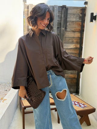 Chemise POPELINE chocolat