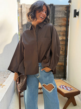 Chemise POPELINE chocolat