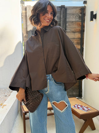 Chemise POPELINE chocolat