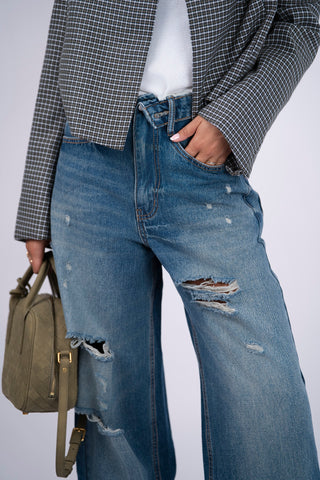 Jean DESTROY denim foncé