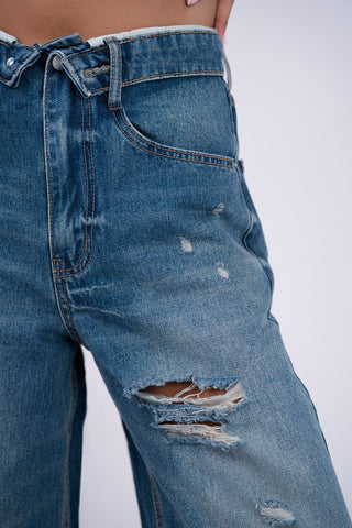 Jean DESTROY denim foncé