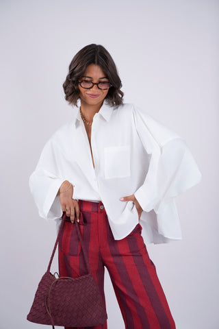 Pantalon RAYÉ bordeaux&prune