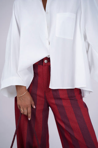 Pantalon RAYÉ bordeaux&prune
