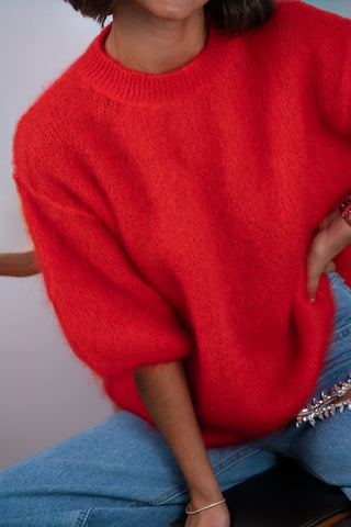 Pull manches 3/4 ZOÉ rouge