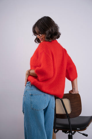 Pull manches 3/4 ZOÉ rouge