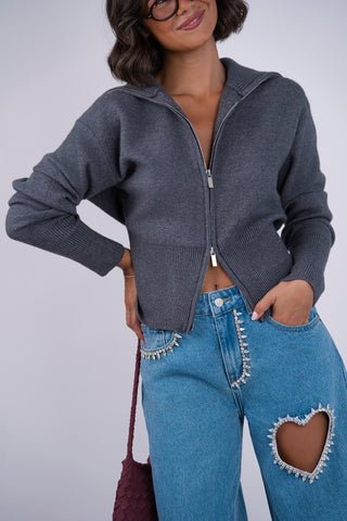 Gilet ZIP gris