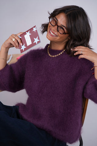 Pull manches 3/4 ZOÉ prune