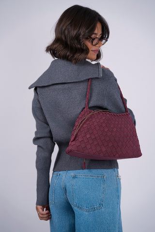 Sac ADÈLE bordeaux façon daim