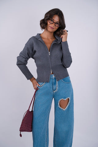 Gilet ZIP gris