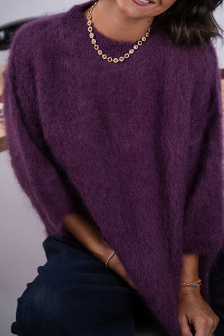 Pull manches 3/4 ZOÉ prune