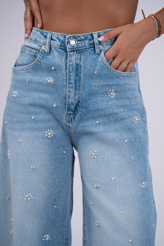 Jean PERLES denim clair