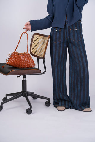 Pantalon RAYÉ denim foncé