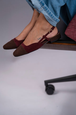 Slingback bordeaux&chocolat