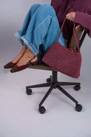 Sac ADÈLE bordeaux façon daim