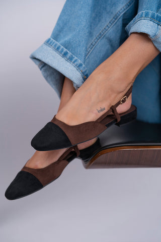 Slingback chocolat&noir