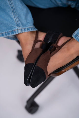 Slingback chocolat&noir