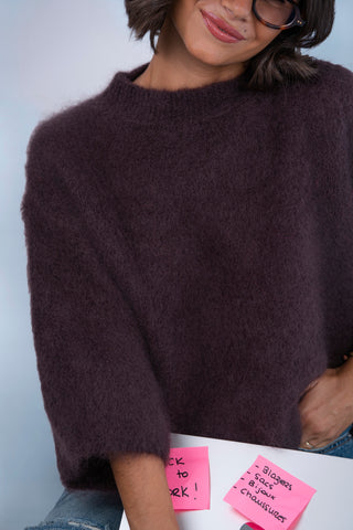 Pull manches 3/4 ZOÉ chocolat