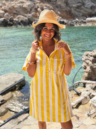 Robe RIVA rayée jaune