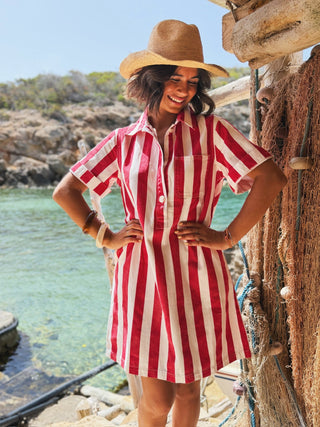 Robe RIVA rayée rouge