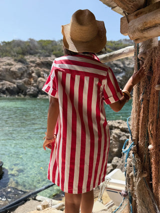 Robe RIVA rayée rouge