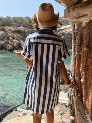 Robe RIVA rayée marine