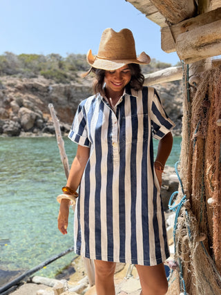 Robe RIVA rayée marine