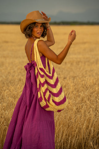 Robe longue RAMATUELLE prune