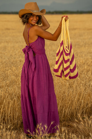 Robe longue RAMATUELLE prune