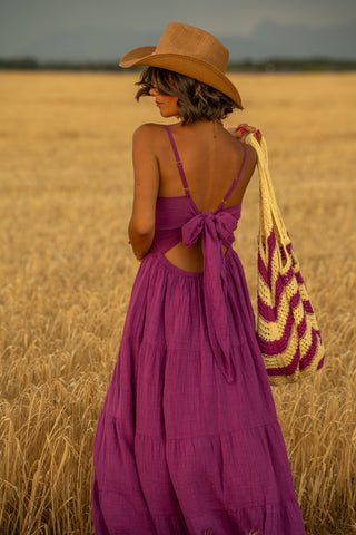Robe longue RAMATUELLE prune