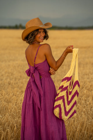 Robe longue RAMATUELLE prune