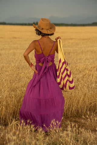 Robe longue RAMATUELLE prune