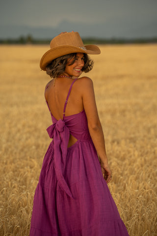Robe longue RAMATUELLE prune