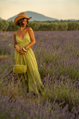 Robe longue RAMATUELLE vert