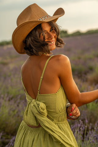 Robe longue RAMATUELLE vert