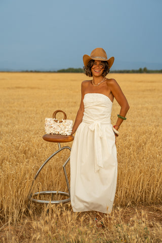 Robe BUSTIER dentelle blanc