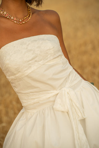 Robe BUSTIER dentelle blanc