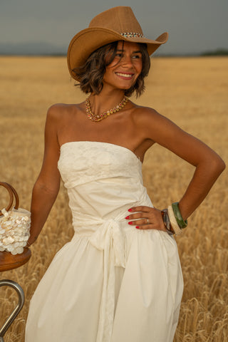 Robe BUSTIER dentelle blanc
