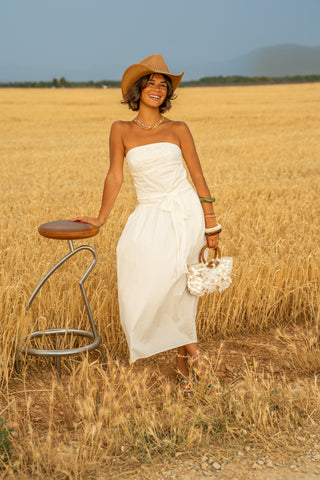 Robe BUSTIER dentelle blanc