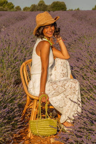 Pantalon ballon DENTELLE  blanc