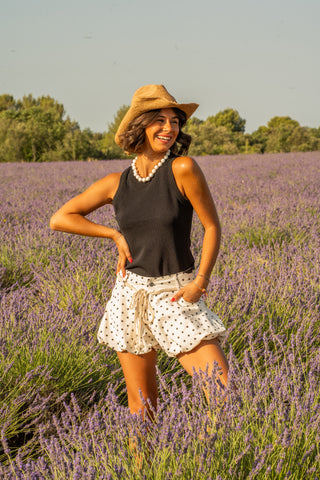 Short ballon à pois