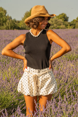 Short ballon à pois