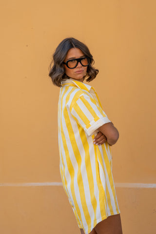 Combi-short OHLALA rayée jaune