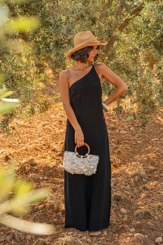 Robe ÈZE one shoulder noir