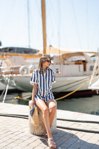 Combi-short OHLALA rayée marine
