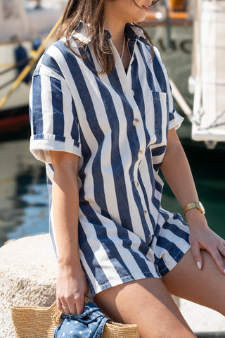 Combi-short OHLALA rayée marine