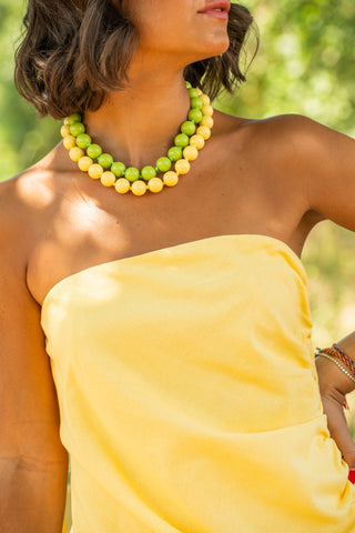 Combi-short bustier jaune