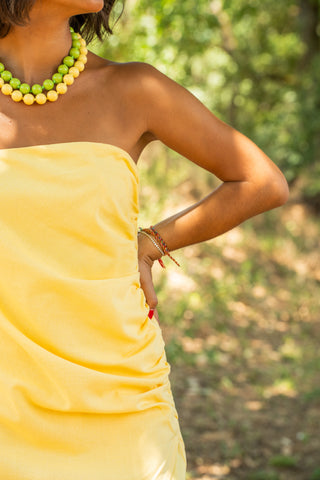 Combi-short bustier jaune