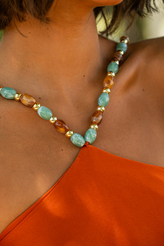 Robe LÉONE satinée terracotta