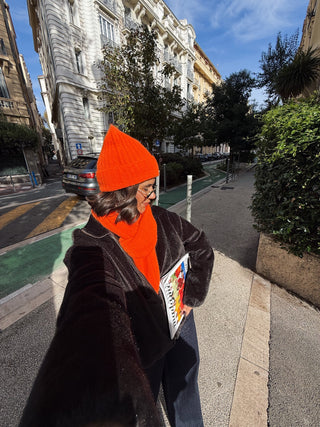 Ensemble BONNET - ÉCHARPE orange (Pré-commande)