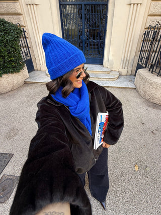 Ensemble BONNET - ÉCHARPE bleu électrique (Pré-commande)